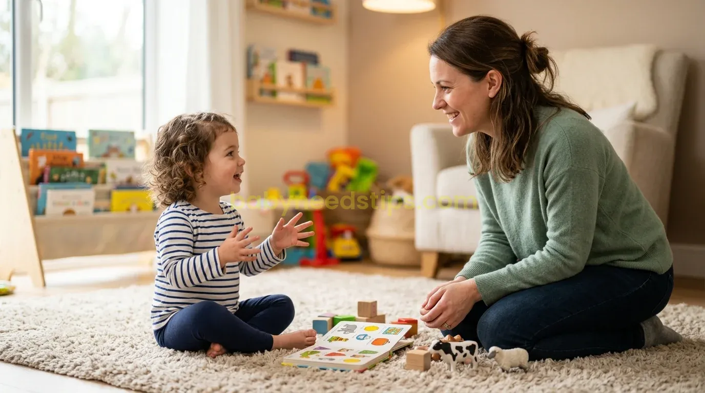 Illustration for blog section about: 2-Year-Old Speech Milestones: What's Normal and When to Worry, 