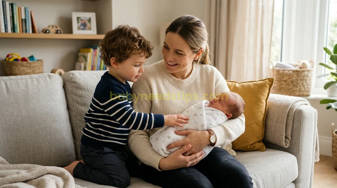 Illustration for blog section about: Managing Sibling Rivalry: How to Introduce a New Baby to Your T
