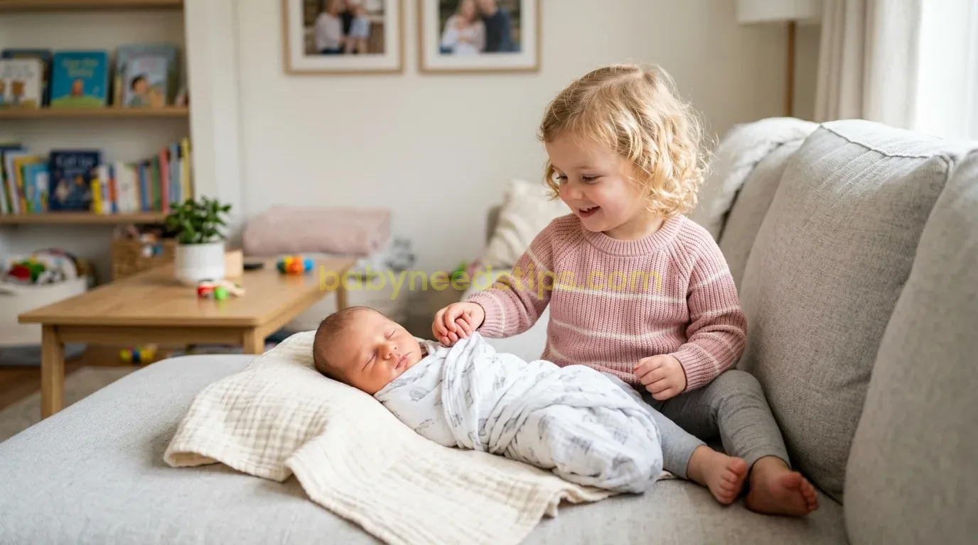 Illustration for blog section about: Managing Sibling Rivalry: How to Introduce a New Baby to Your T