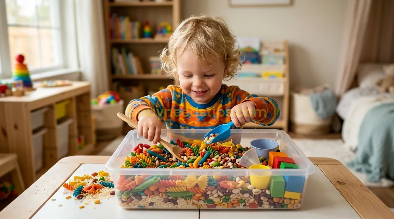 Illustration for blog section about: 10 Taste-Safe Sensory Bin Ideas for Curious Toddlers, image 1